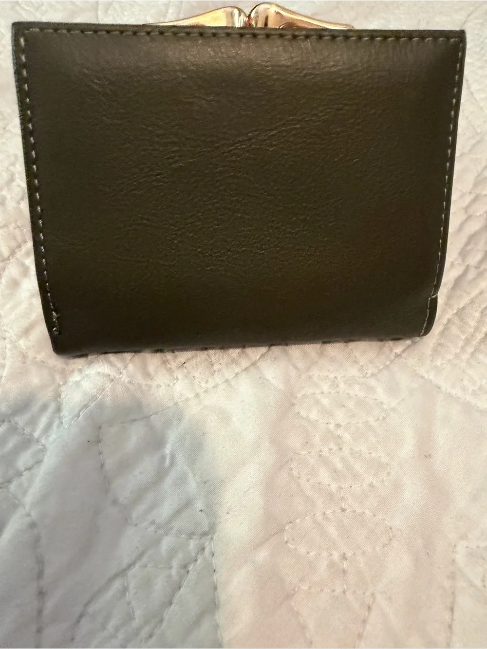Christina Olive Green Leather woman Card Case